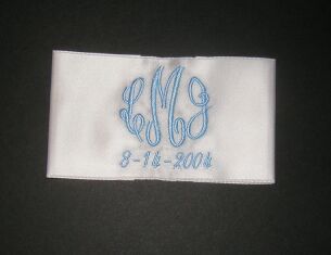 Monogrammed Label for Wedding Gown