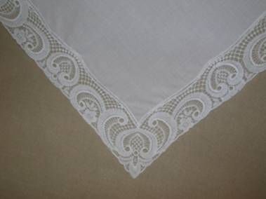 Swiss Bridal Lace Hankie 12"